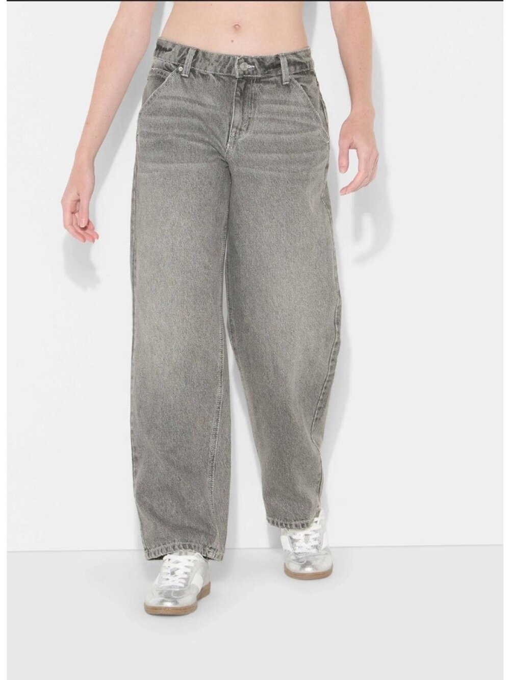 Women's 90's Mid-Rise Relaxed Straight Jeans Wild Fable Gray Wash 8L/33” Inseam